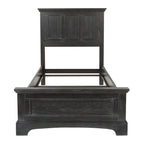 Farmhouse Basics Rustic Black Finish Panel Bed Set