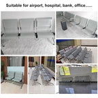 Kinbor 3-Seat Airport Reception Waiting Chair Bank Salon Barbershop Bench Guest Chair