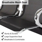 Kinbor 3-Seat Airport Reception Waiting Chair Bank Salon Barbershop Bench Guest Chair