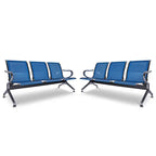 Kinbor 3-Seat Airport Reception Waiting Chair Bank Salon Barbershop Bench Guest Chair