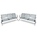 Kinbor 3-Seat Airport Reception Waiting Chair Bank Salon Barbershop Bench Guest Chair