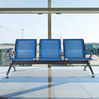 Kinbor 3-Seat Airport Reception Waiting Chair Bank Salon Barbershop Bench Guest Chair