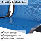 Kinbor 3-Seat Airport Reception Waiting Chair Bank Salon Barbershop Bench Guest Chair