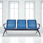 Kinbor 3-Seat Airport Reception Waiting Chair Bank Salon Barbershop Bench Guest Chair