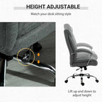 Vinsetto High Back Swivel Home Office Chair Task Ergonomic Linen Fabric Computer Chair, with Arm, Adjustable Height