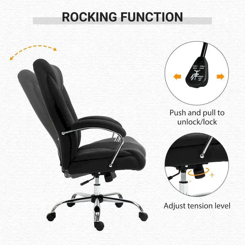 Vinsetto High Back Swivel Home Office Chair Task Ergonomic Linen Fabric Computer Chair, with Arm, Adjustable Height