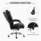 Vinsetto High Back Swivel Home Office Chair Task Ergonomic Linen Fabric Computer Chair, with Arm, Adjustable Height