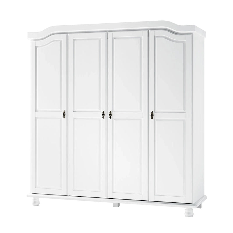 Palace Imports 100% Solid Wood Kyle 4-Door Wardrobe Armoire with Solid Wood or Mirrored Doors