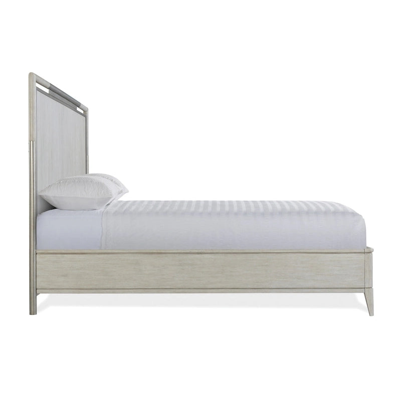 Roundhill Furniture Mantalia Solid Wood Bedroom Set with Metal Frame, Bed, Dresser, Mirror, 2 Nightstands, and Chest, Champagne