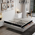 LED Queen/King Bed Frame with Tufted Headboard Bedroom Furniture