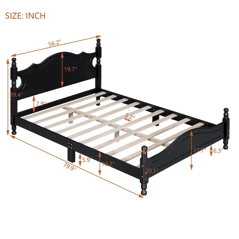 Full Size Wood Platform Bed Frame