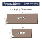 Grain Wood Furniture Greenport Solid Wood 3-door Armoire