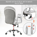 Vinsetto Vanity Middle Back Office Chair Tufted Backrest Swivel Rolling Wheels Task Chair with Height Adjustable Armrests