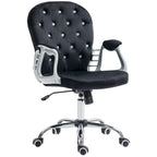 Vinsetto Vanity Middle Back Office Chair Tufted Backrest Swivel Rolling Wheels Task Chair with Height Adjustable Armrests