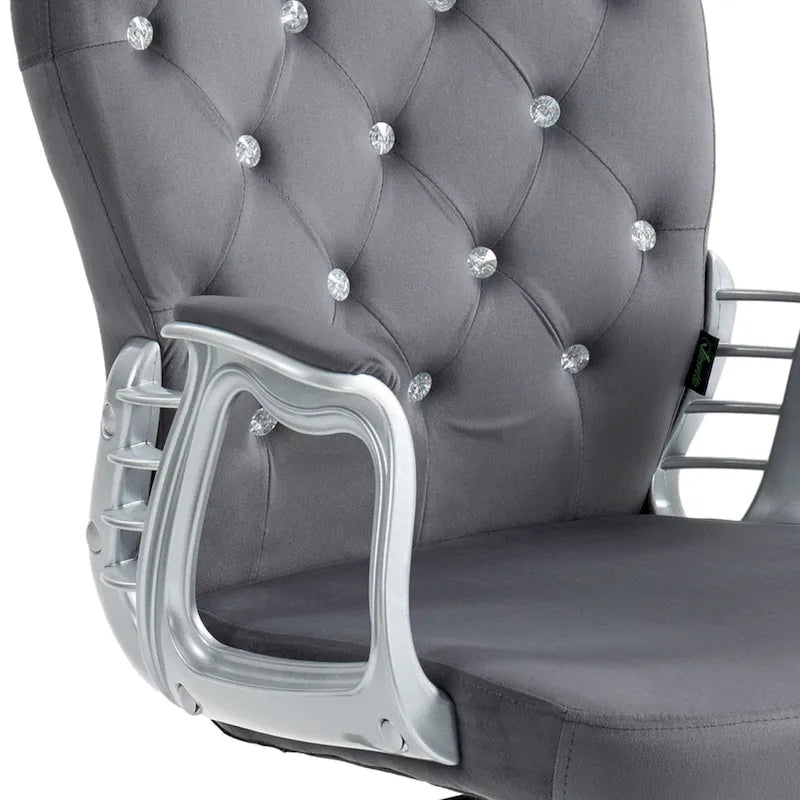 Vinsetto Vanity Middle Back Office Chair Tufted Backrest Swivel Rolling Wheels Task Chair with Height Adjustable Armrests
