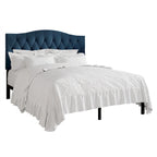 CraftPorch Classic Linen Button Tufted Upholstered Platform Bed