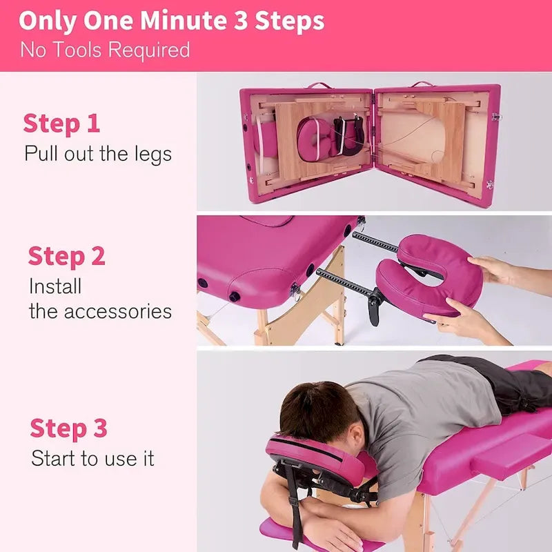 Massage Table 84 Inches Long Portable with Carry Case Table