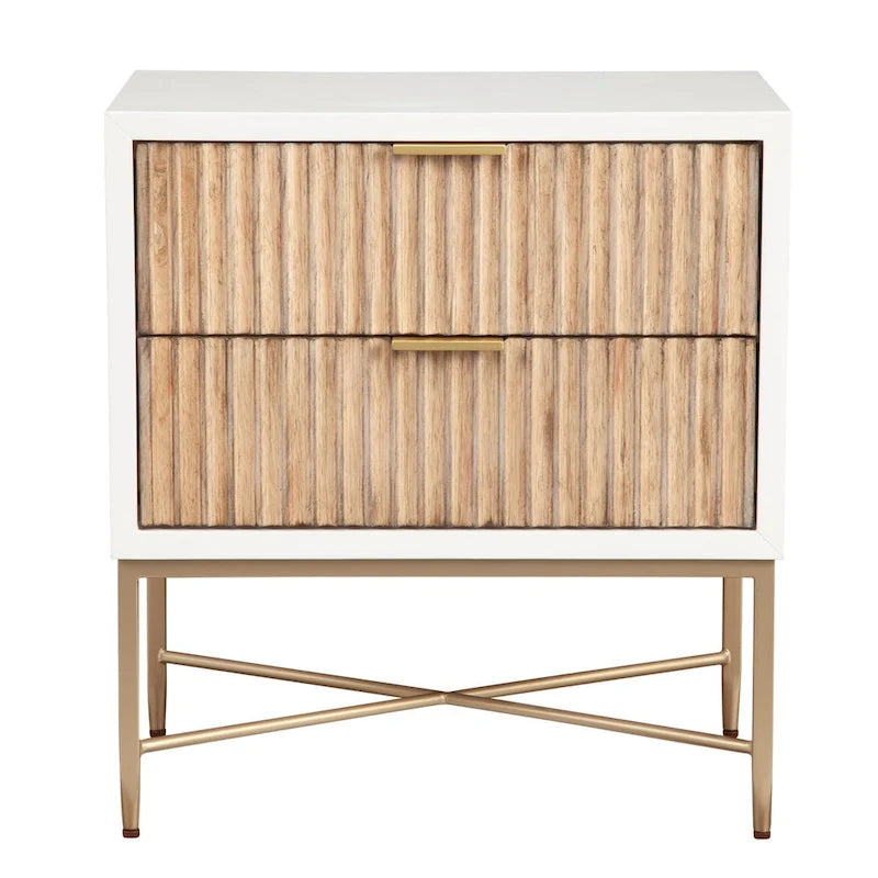 Origins by Alpine Larsen 2 Drawer Wood Nightstand