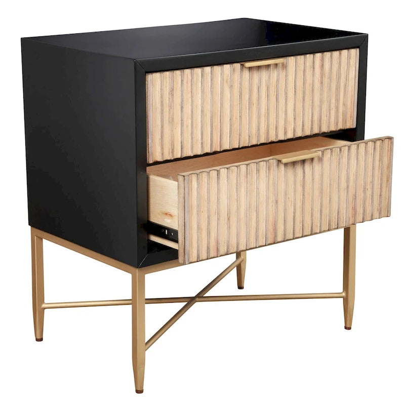 Origins by Alpine Larsen 2 Drawer Wood Nightstand