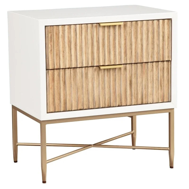 Origins by Alpine Larsen 2 Drawer Wood Nightstand