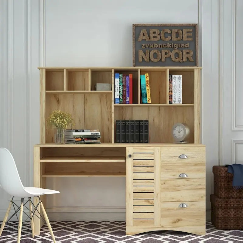 Home Office Computer Desk with Hutch