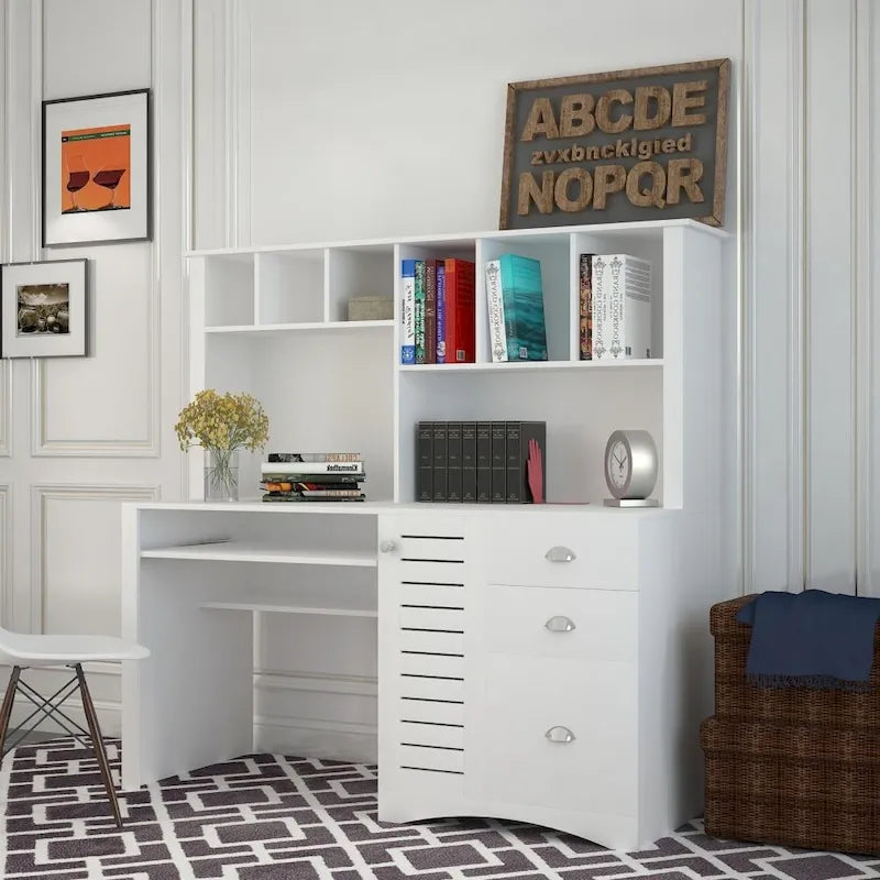 Home Office Computer Desk with Hutch