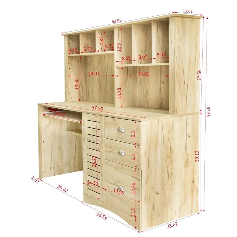 Home Office Computer Desk with Hutch