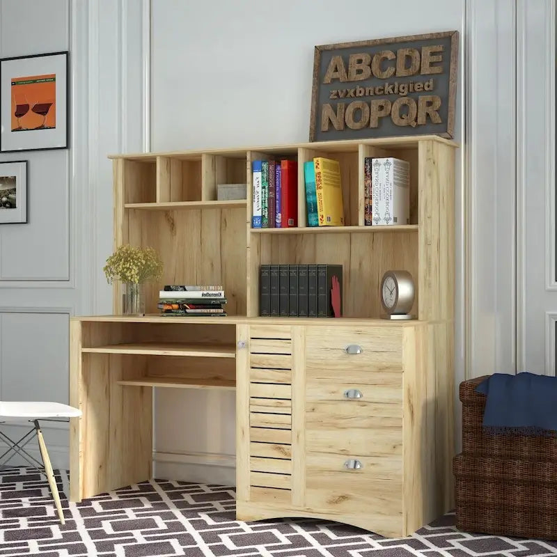 Home Office Computer Desk with Hutch