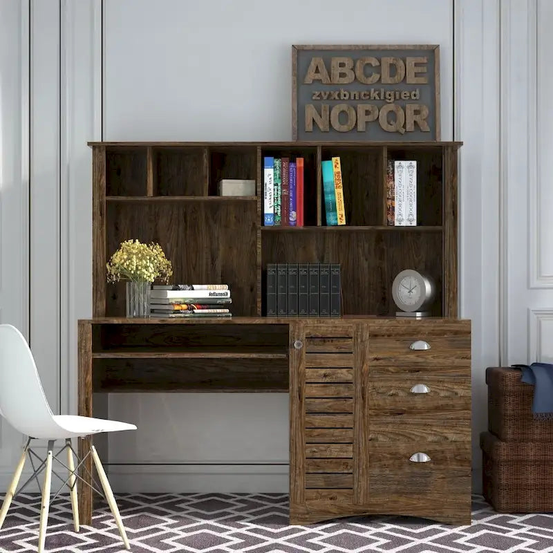 Home Office Computer Desk with Hutch