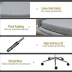 Vinsetto Mid-Back Office Computer Chair: Tub Shape Design, Lined Pattern Back, Swivel Wheels - 23.25*24*37.75