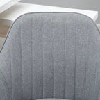 Vinsetto Mid-Back Office Computer Chair: Tub Shape Design, Lined Pattern Back, Swivel Wheels - 23.25*24*37.75
