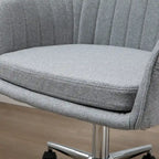 Vinsetto Mid-Back Office Computer Chair: Tub Shape Design, Lined Pattern Back, Swivel Wheels - 23.25*24*37.75