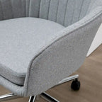 Vinsetto Mid-Back Office Computer Chair: Tub Shape Design, Lined Pattern Back, Swivel Wheels - 23.25*24*37.75