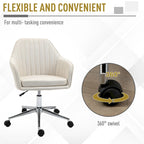 Vinsetto Mid-Back Office Computer Chair: Tub Shape Design, Lined Pattern Back, Swivel Wheels - 23.25*24*37.75