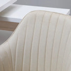 Vinsetto Mid-Back Office Computer Chair: Tub Shape Design, Lined Pattern Back, Swivel Wheels - 23.25*24*37.75
