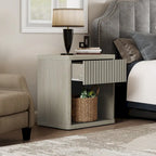 SICOTAS Set of 2 Nightstand with 1 Drawer and Open Storage