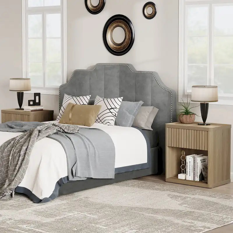 SICOTAS Set of 2 Nightstand with 1 Drawer and Open Storage