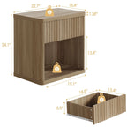 SICOTAS Set of 2 Nightstand with 1 Drawer and Open Storage