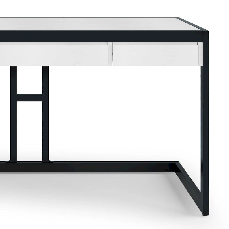 WYNDENHALL Cecilia Solid Acacia Wood Industrial Office Desk