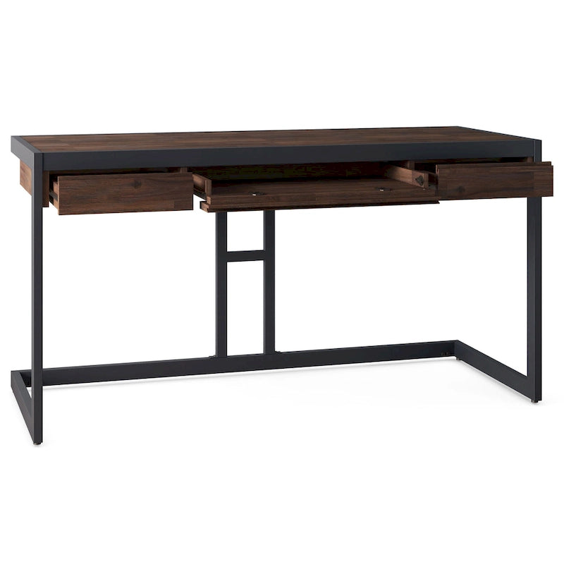 WYNDENHALL Cecilia Solid Acacia Wood Industrial Office Desk