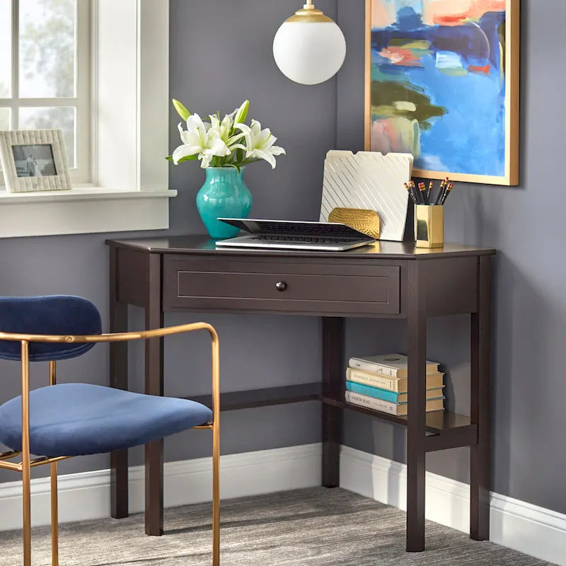 Porch & Den Lincoln Solid Wood/MDF Corner Computer Desk