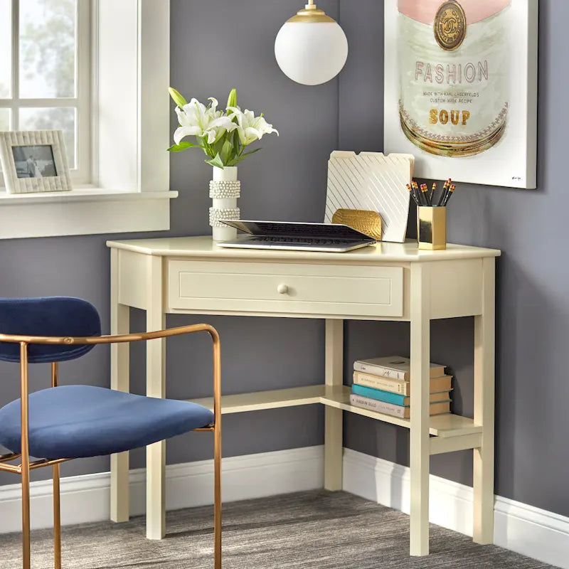 Porch & Den Lincoln Solid Wood/MDF Corner Computer Desk