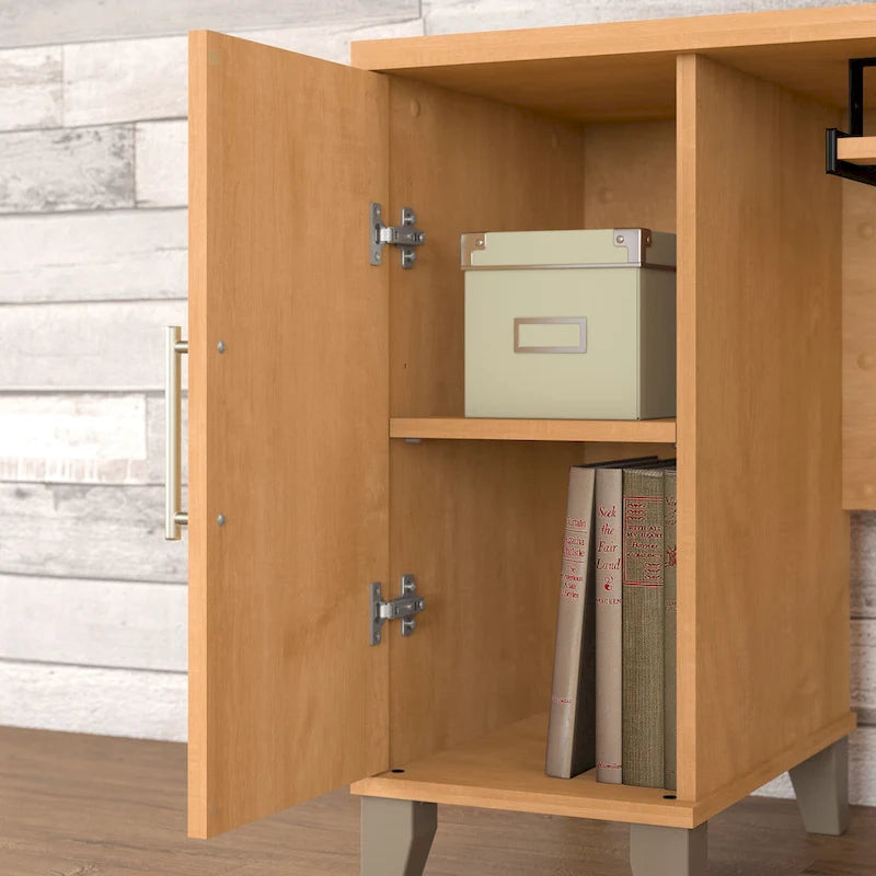 Bush Furniture Somerset 60W L Shaped Desk with Drawers and Storage
