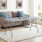 Folding Table Foldable Table Portable Collapsible Table Multipurpose Rectangular Resin Fold Up Table for Outdoor Camping