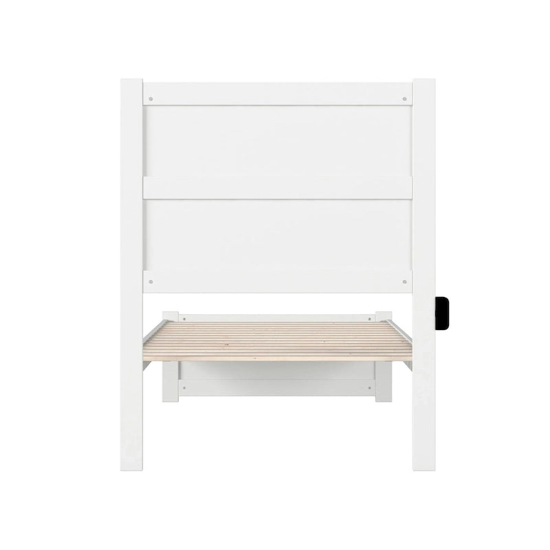 NoHo Twin Extra Long Bed with Footboard in White