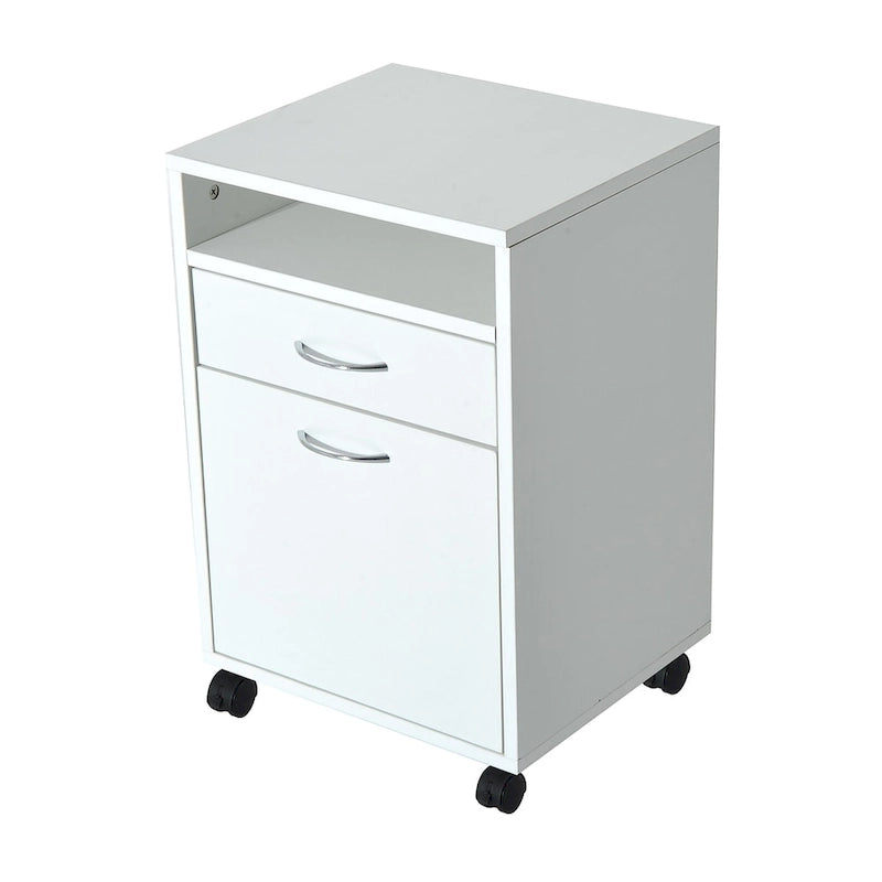 HOMCOM 24 Mobile Printer Cart with 2 Drawers, White