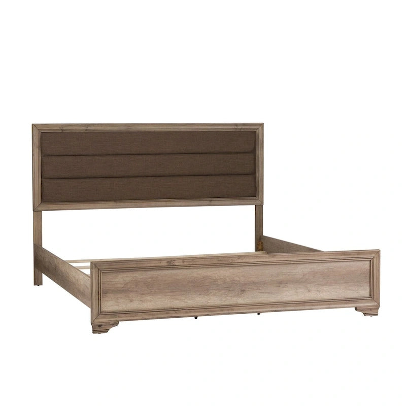 Sun Valley Sandstone Rolled Upholstered Bed Set