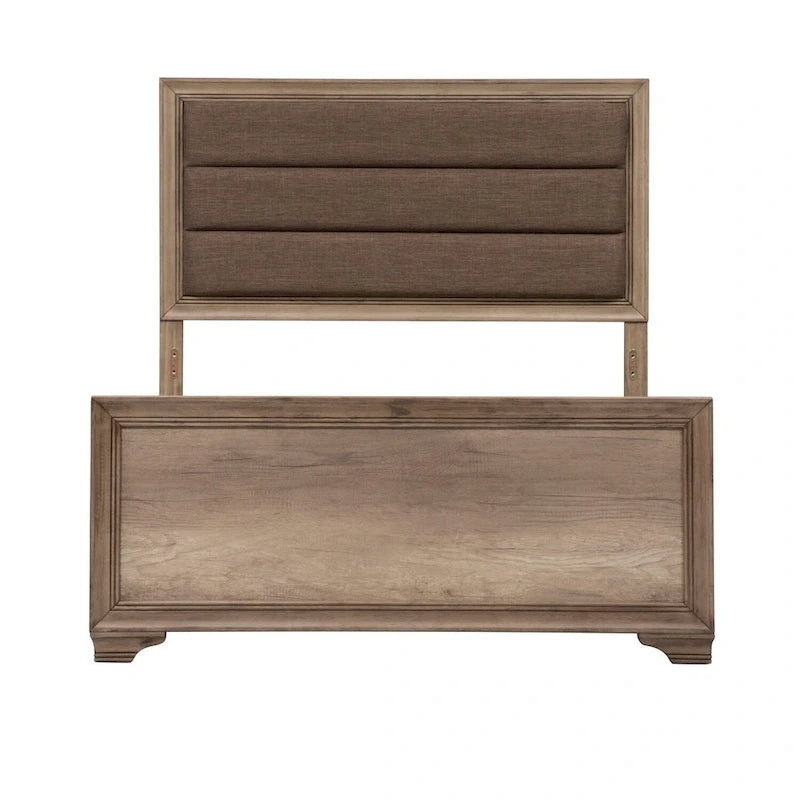 Sun Valley Sandstone Rolled Upholstered Bed Set