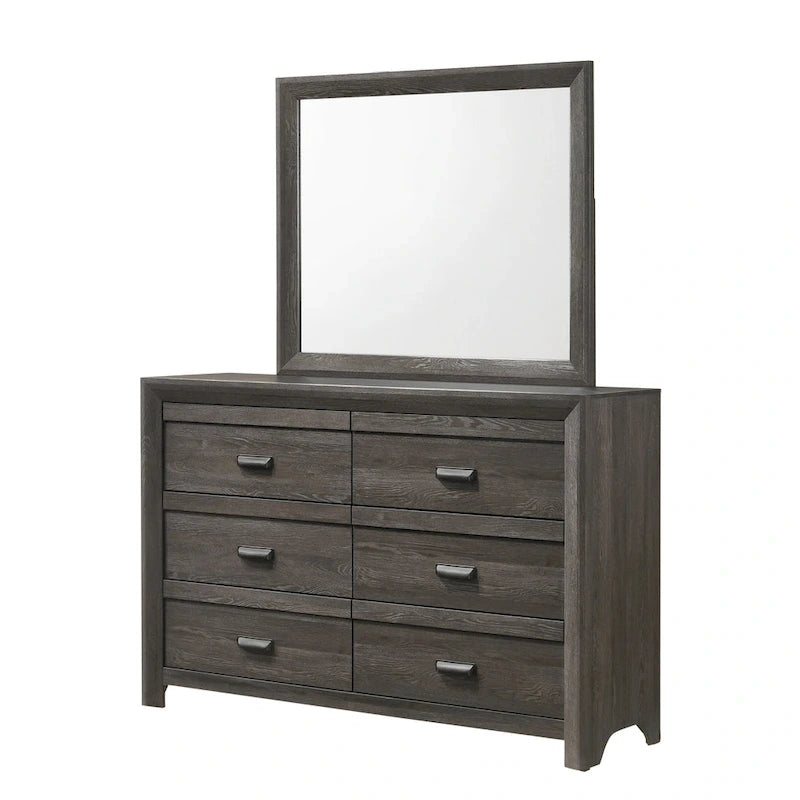 Essa 6 Piece Brown Classic Panel Bedroom Set