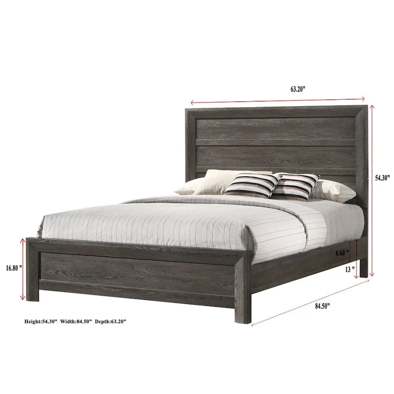 Essa 6 Piece Brown Classic Panel Bedroom Set